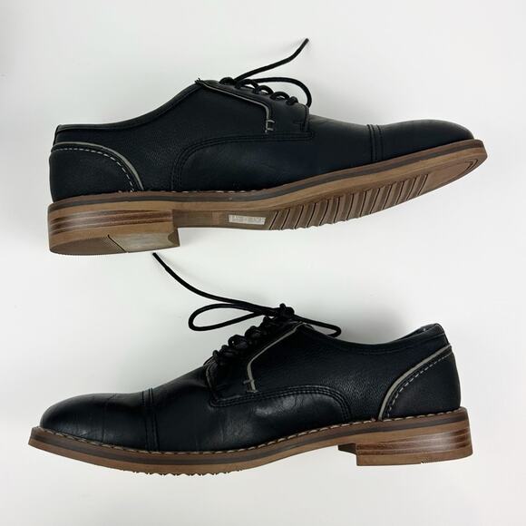 Hawker Rye Men's Black Leather Oxfords Size 8 - Picture 3 of 8